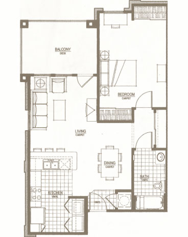 Luxury furnished apartment floor plan